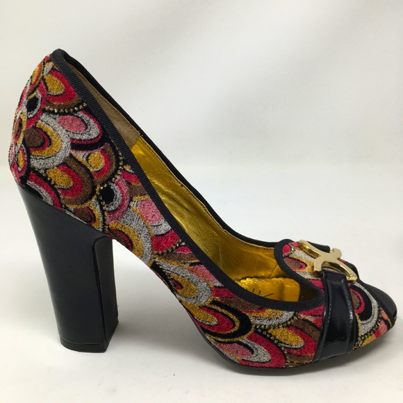 naughty monkey Shoes - Naughty Monkey Shoes Heels Velvet Peacock 10